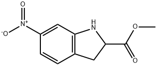 2,3-二氢-6-硝基-1H-吲哚-2-羧酸甲酯 结构式