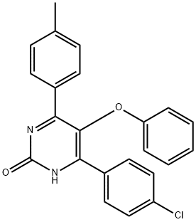 5-Phenoxy-4-(4-methylphenyl)-6-(4-chlorophenyl)-2(1H)-pyrimidinone 结构式