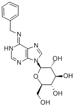 6-苄氨基-9-(Α-D-吡喃葡萄糖基)嘌呤 结构式