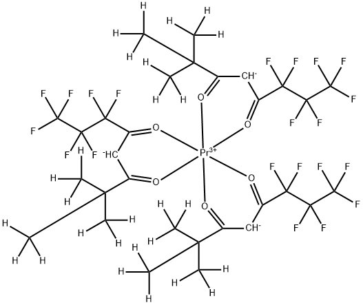 氘代(6,6,7,7,8,8,8-七氟-2,2-二甲基-3,5-辛烯二酸镨-D9 结构式
