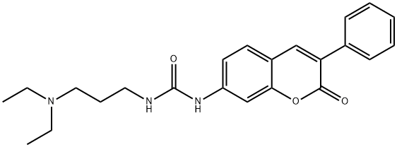 N-[3-(Diethylamino)propyl]-N'-[3-phenyl-2-oxo-2H-1-benzopyran-7-yl]urea 结构式