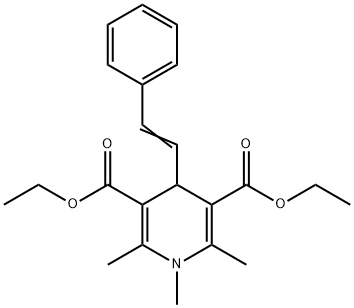 1,4-Dihydro-1,2,6-trimethyl-4-(2-phenylethenyl)-3,5-pyridinedicarboxylic acid diethyl ester 结构式