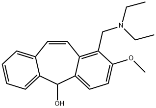 1-(Diethylamino)methyl-2-methoxy-5H-dibenzo[a,d]cyclohepten-5-ol 结构式