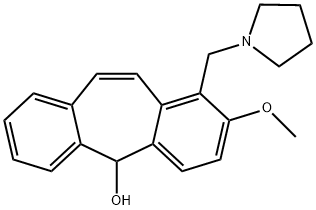 2-Methoxy-1-pyrrolizinomethyl-5H-dibenzo[a,d]cyclohepten-5-ol 结构式