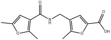 4-((2,5-二甲基呋喃-3-甲酰胺基)甲基)-5-甲基呋喃-2-羧酸 结构式