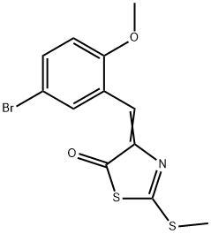 4-[(5-溴-2-甲氧基苯基)亚甲基]-2-(甲硫基)-5(4H)-噻唑酮 结构式