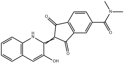 2-(3-hydroxy-2(1H)-quinolylidene)-N,N-dimethyl-1,3-dioxoindan-5-carboxamide 结构式