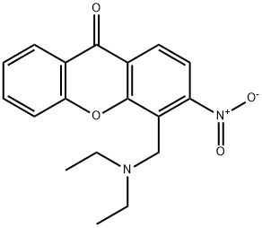 4-(Diethylamino)methyl-3-nitro-9H-xanthen-9-one 结构式