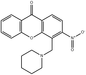 3-Nitro-4-(piperidinomethyl)-9H-xanthen-9-one 结构式