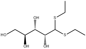 L-阿拉伯糖二乙基二硫缩醛 结构式