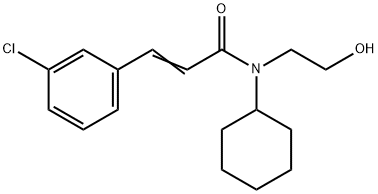 N-Cyclohexyl-N-(2-hydroxyethyl)-3-(3-chlorophenyl)propenamide 结构式