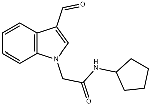 N-CYCLOPENTYL-2-(3-FORMYL-INDOL-1-YL)-ACETAMIDE 结构式