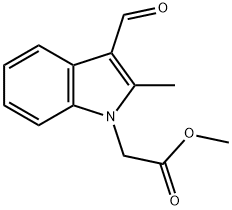 (3-甲酰基-2-甲基-1H-吲哚-1-基)乙酸甲酯 结构式
