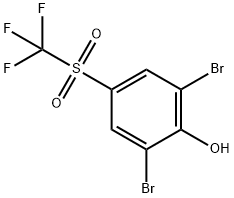 3,5-Dibromo-4-hydroxyphenyl trifluoromethyl sulphone 结构式