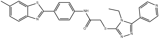 2-{[4-ETHYL-5-(4-PYRIDINYL)-4H-1,2,4-TRIAZOL-3-YL]SULFANYL}-N-[4-(6-METHYL-1,3-BENZOTHIAZOL-2-YL)PHENYL]ACETAMIDE