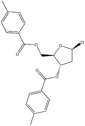 1-Α-氯-3,5-二-O-对甲苯甲酰基-2-脱氧-D-呋喃核糖 结构式
