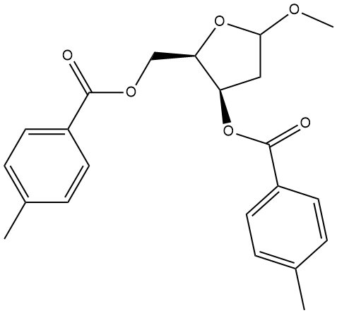 1-甲氧基-2-脱氧-3,5-二甲苯甲酰氧基-D-呋喃糖苷 结构式
