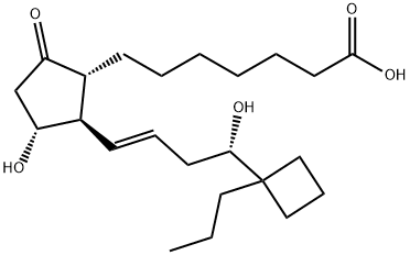 (+/-)-15-DEOXY-16R-HYDROXY-17-CYCLOBUTYL PROSTAGLANDIN E1 结构式