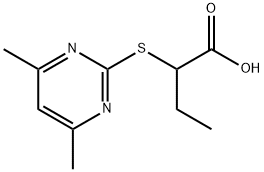 2-(4,6-二甲基嘧啶-2-硫代)丁酸 结构式