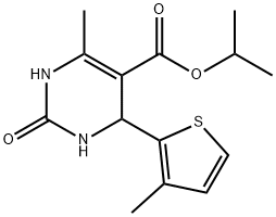 5-Pyrimidinecarboxylicacid,1,2,3,4-tetrahydro-6-methyl-4-(3-methyl-2-thienyl)-2-oxo-,1-methylethylester(9CI) 结构式