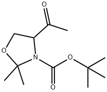 叔丁酯4-乙酰基-1,2-二甲基恶唑烷-3-甲酸叔丁酯 结构式