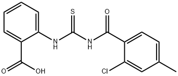 2-[[[(2-CHLORO-4-METHYLBENZOYL)AMINO]THIOXOMETHYL]AMINO]-BENZOIC ACID 结构式