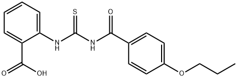 2-[[[(4-PROPOXYBENZOYL)AMINO]THIOXOMETHYL]AMINO]-BENZOIC ACID 结构式