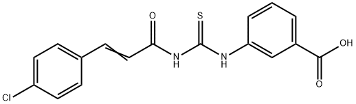 3-[[[[3-(4-CHLOROPHENYL)-1-OXO-2-PROPENYL]AMINO]THIOXOMETHYL]AMINO]-BENZOIC ACID 结构式