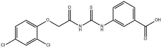 3-[[[[(2,4-DICHLOROPHENOXY)ACETYL]AMINO]THIOXOMETHYL]AMINO]-BENZOIC ACID 结构式