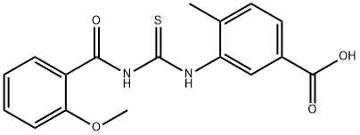 3-[[[(2-METHOXYBENZOYL)AMINO]THIOXOMETHYL]AMINO]-4-METHYL-BENZOIC ACID 结构式