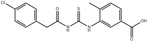 3-[[[[(4-CHLOROPHENYL)ACETYL]AMINO]THIOXOMETHYL]AMINO]-4-METHYL-BENZOIC ACID 结构式