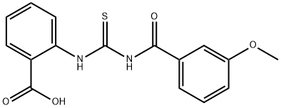 2-[[[(3-METHOXYBENZOYL)AMINO]THIOXOMETHYL]AMINO]-BENZOIC ACID 结构式