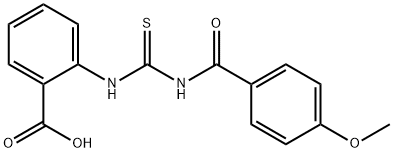 2-[[[(4-METHOXYBENZOYL)AMINO]THIOXOMETHYL]AMINO]-BENZOIC ACID 结构式