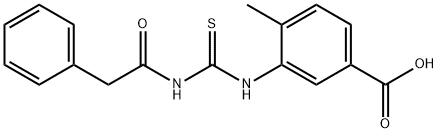 4-METHYL-3-[[[(PHENYLACETYL)AMINO]THIOXOMETHYL]AMINO]-BENZOIC ACID 结构式