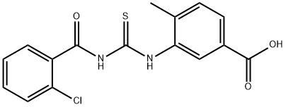 3-[[[(2-CHLOROBENZOYL)AMINO]THIOXOMETHYL]AMINO]-4-METHYL-BENZOIC ACID 结构式