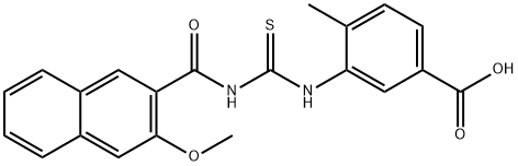 3-[[[[(3-METHOXY-2-NAPHTHALENYL)CARBONYL]AMINO]THIOXOMETHYL]AMINO]-4-METHYL-BENZOIC ACID 结构式