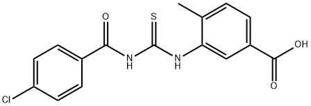 3-[[[(4-CHLOROBENZOYL)AMINO]THIOXOMETHYL]AMINO]-4-METHYL-BENZOIC ACID 结构式
