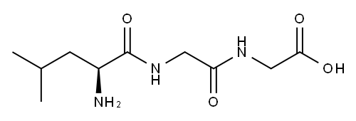 DL-亮氨酰-甘氨酰-甘氨酸 结构式