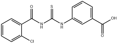 3-[[[(2-CHLOROBENZOYL)AMINO]THIOXOMETHYL]AMINO]-BENZOIC ACID 结构式