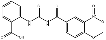 2-[[[(4-METHOXY-3-NITROBENZOYL)AMINO]THIOXOMETHYL]AMINO]-BENZOIC ACID 结构式