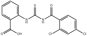 2-[[[(2,4-DICHLOROBENZOYL)AMINO]THIOXOMETHYL]AMINO]-BENZOIC ACID 结构式