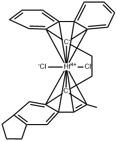 [1-(9-FLUORENYL)-2-(5,6-CYCLOPENTA-2-METHYL-1-INDENYL)ETHANE]HAFNIUM DICHLORIDE 结构式