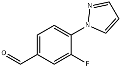 3-氟-4-(1H-吡唑-1-基)苯甲醛 结构式