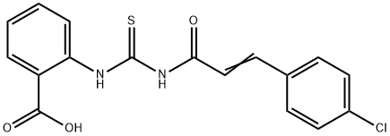 2-[[[[3-(4-CHLOROPHENYL)-1-OXO-2-PROPENYL]AMINO]THIOXOMETHYL]AMINO]-BENZOIC ACID 结构式