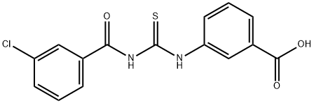 3-[[[(3-CHLOROBENZOYL)AMINO]THIOXOMETHYL]AMINO]-BENZOIC ACID 结构式