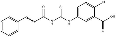 2-CHLORO-5-[[[(1-OXO-3-PHENYL-2-PROPENYL)AMINO]THIOXOMETHYL]AMINO]-BENZOIC ACID 结构式