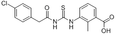 3-[[[[(4-CHLOROPHENYL)ACETYL]AMINO]THIOXOMETHYL]AMINO]-2-METHYL-BENZOIC ACID 结构式