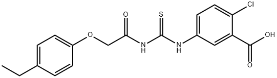 2-CHLORO-5-[[[[(4-ETHYLPHENOXY)ACETYL]AMINO]THIOXOMETHYL]AMINO]-BENZOIC ACID 结构式