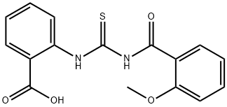 2-[[[(2-METHOXYBENZOYL)AMINO]THIOXOMETHYL]AMINO]-BENZOIC ACID 结构式