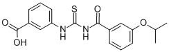 3-[[[[3-(1-METHYLETHOXY)BENZOYL]AMINO]THIOXOMETHYL]AMINO]-BENZOIC ACID 结构式